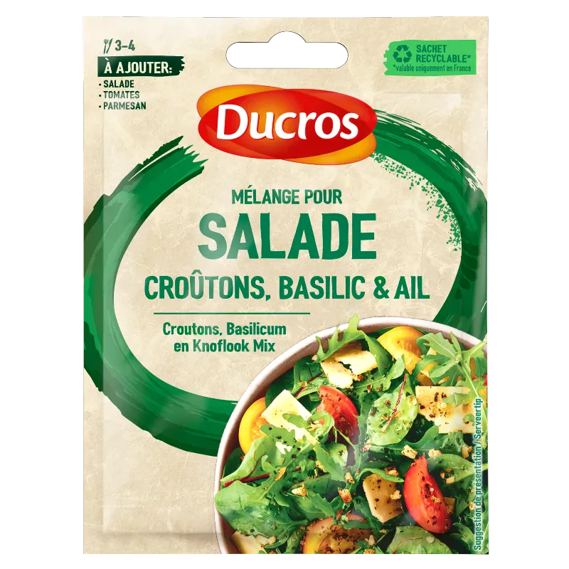 Mélange pour Salade Croûtons, Basilic & Ail