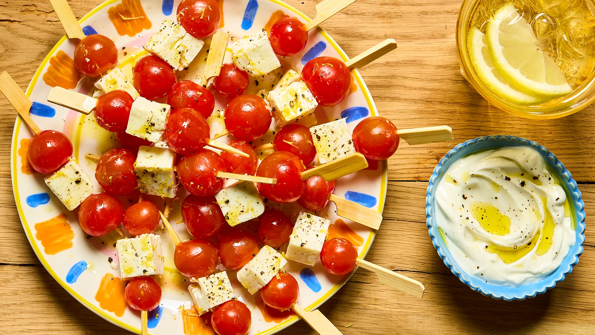 Brochettes tomates et feta