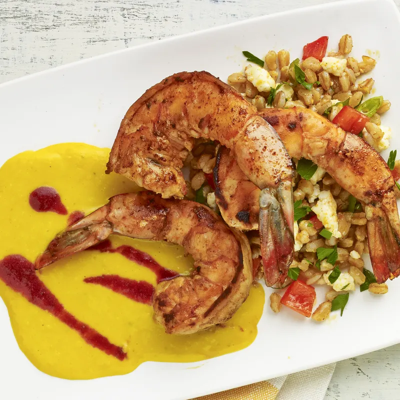 75410_28_spiced_shrimp_with_roasted_corn_puree_plum_sauce_and_farro_salad_800x800