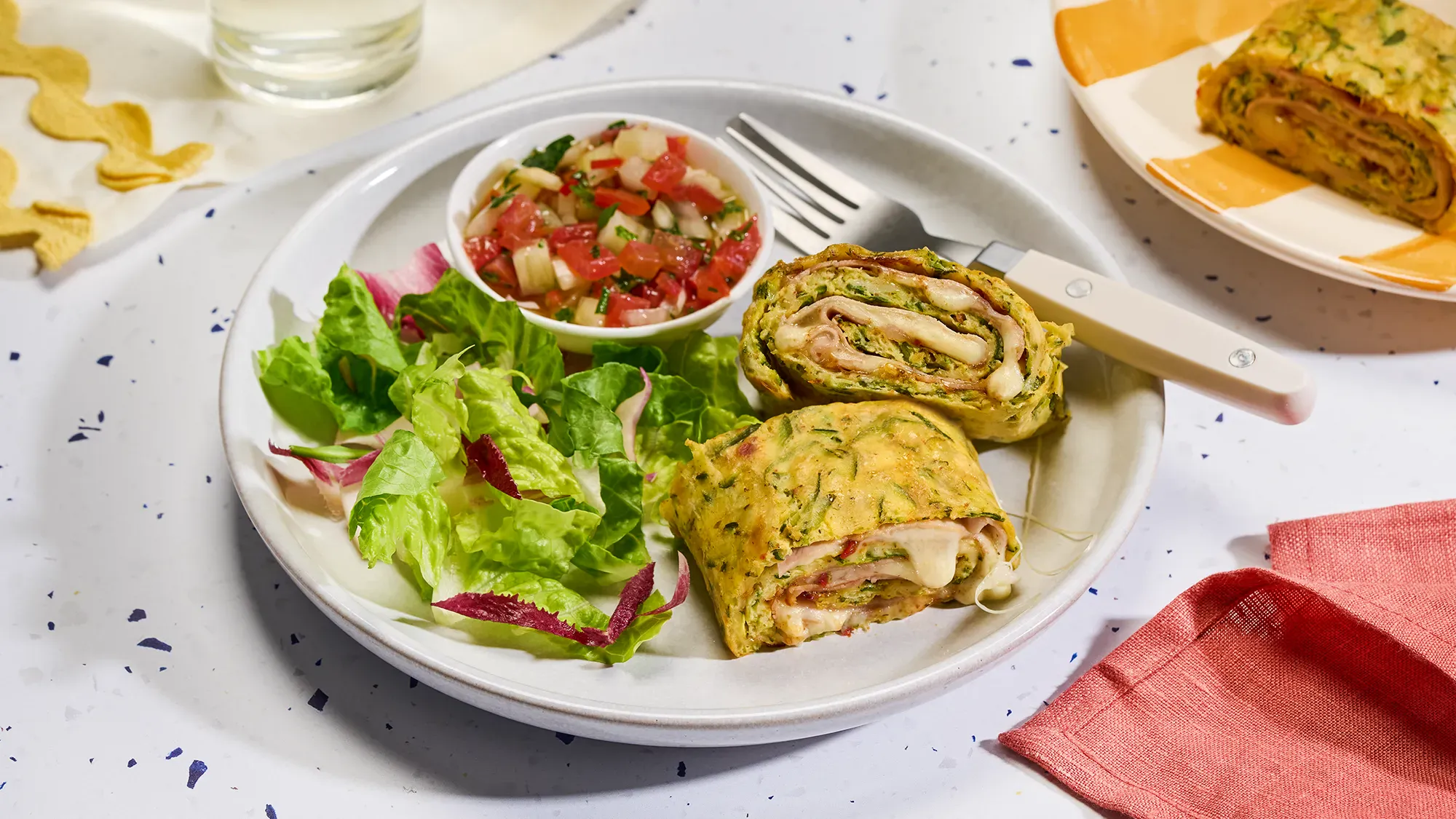 Wrap mexicain courgette et jambon