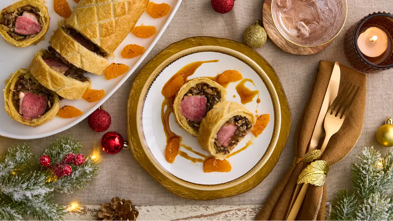 Magrets de canard en croûte, clémentines et épices